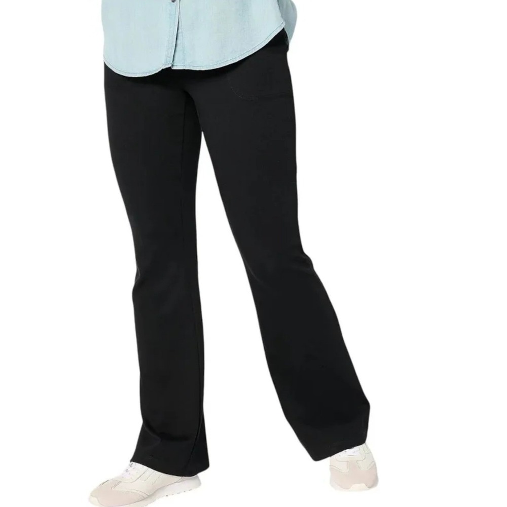 Isaac Mizrahi Live Petite Essentials Pima Flex Straight Leg Pants Black 5X